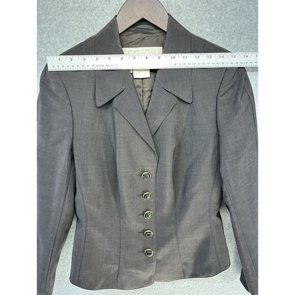 Vintage Escada Margaretha Ley Womens Size 38 Blazer Dark Gray 5 Button - Picture 6 of 13